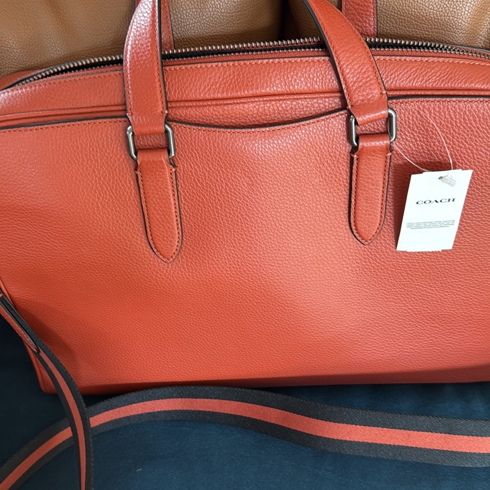Coach Graham Structured Brief Case Leather in Terracotta NWT - Picture 11 of 12